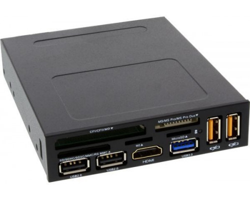 3.5L InLine front panel reader with card reader, HDMI, USB 3.0 and 2.0 (33394V)