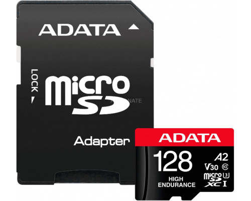 ADATA High Endurance MicroSDXC 128GB UHS-I / U3 A2 V30 Card (AUSDX128GUI3V30SHA2-RA1)