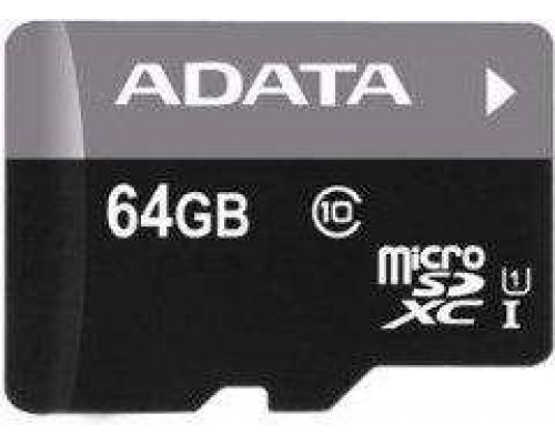 ADATA Premier MicroSDXC 64GB Class 10 UHS-I / U1 Card (AUSDX64GUICL10RA1)