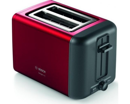 Bosch Bosch DesignLine Toaster TAT3P424 Power 970 W, Number of slots 2, Housing material Stainless steel, Red