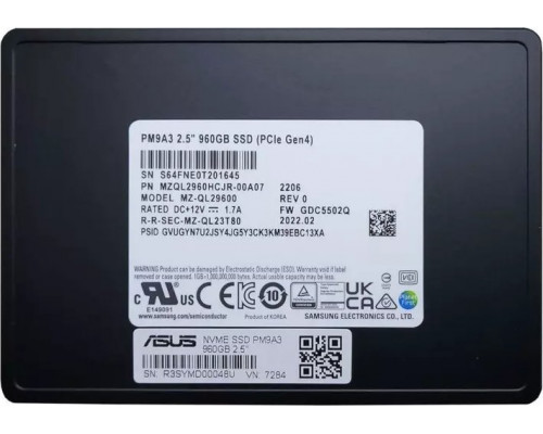 Asus PM9A3 960GB 2.5'' PCI-E x4 Gen 4 NVMe  (90SKH00-MEXAN0)