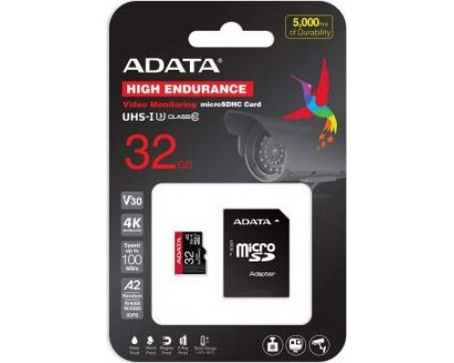 ADATA High Endurance MicroSD 32GB Class 10 UHS-I / U3 A2 V30 Card (AUSDH32GUI3V30SHA2-RA1)
