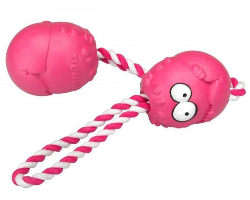 Suņu rotaļlieta EBI Coockoo Bumpies toy + Rope Rose Strawberry XL> 27kg 13x10x8.8cm